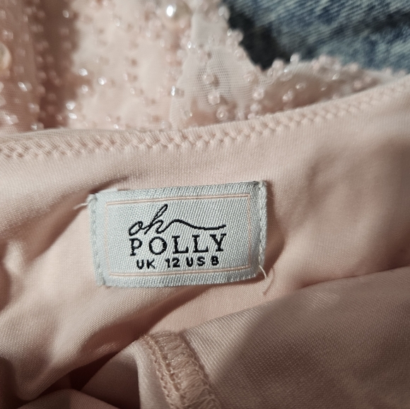 Oh, Polly Embellished Low Cowl Mini Dress Size 8 - Picture 5 of 5